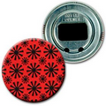 2 1/4" Diameter Round Bottle Opener w/ Spinning Wheels 3D Lenticular Images - Red (Blank)